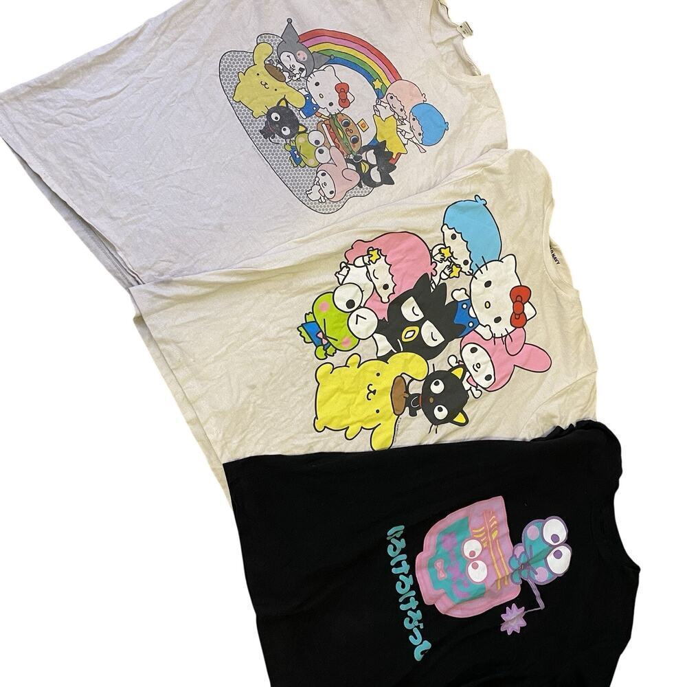 Y2K2023 HelloKitty Sanrio Juniors Women M Cotton Basic Casual Graphic Tees Lot3